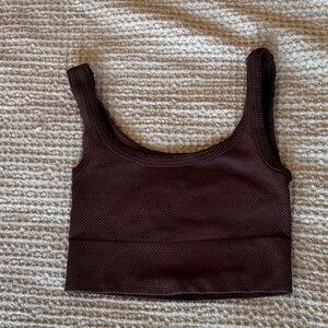 Nikibiki Chocolate Ribbed Crop Top